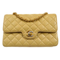 CHANEL 1996-1997 Paris Limited Round Double Flap Small Beige Lambskin