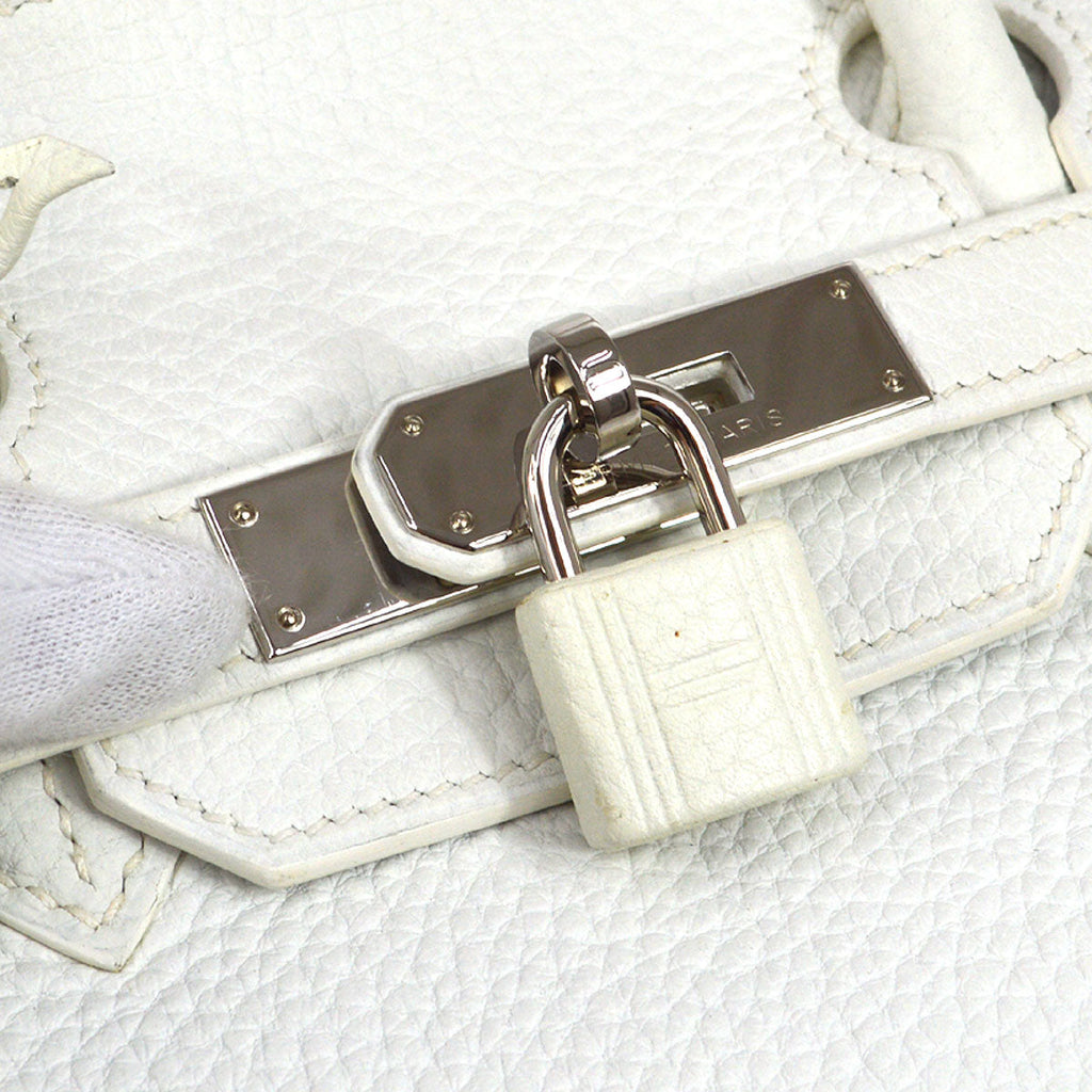 HERMES * BIRKIN 30 White Taurillon Clemence