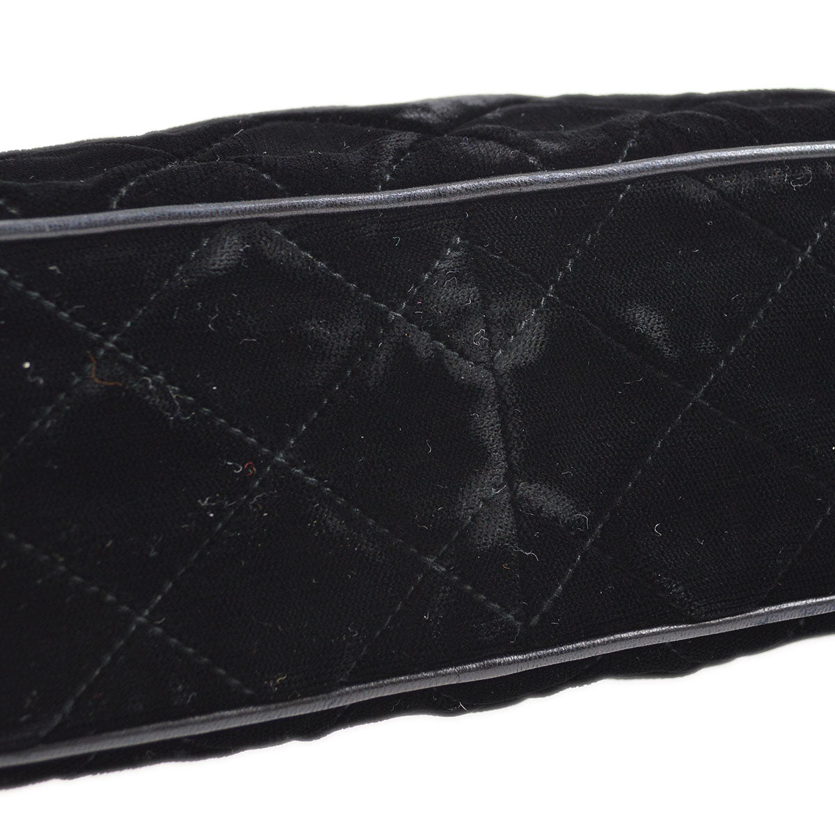 CHANEL 1991-1994 Black Velvet Diamond Camera Bag Small