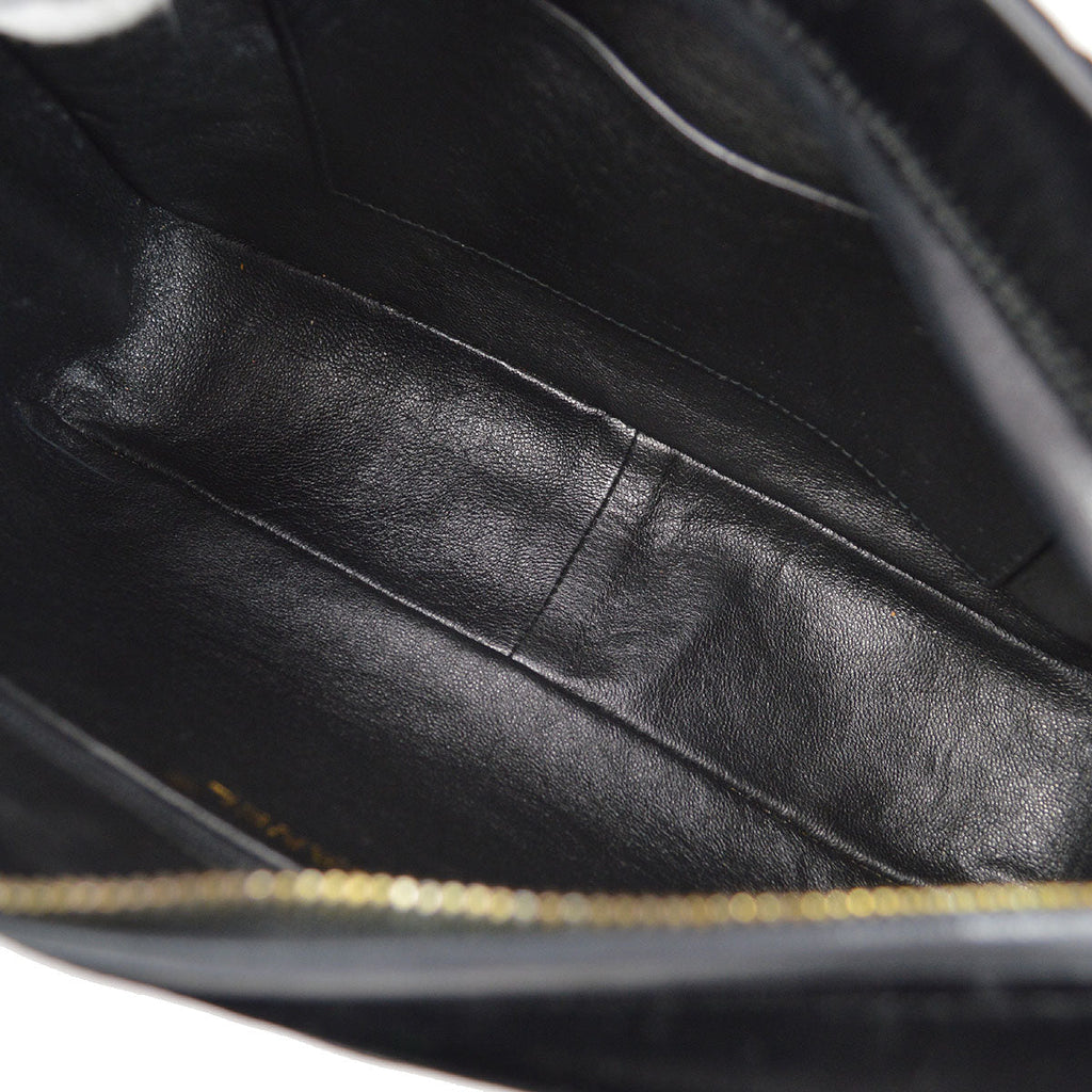 CHANEL 1991-1994 Black Velvet Diamond Camera Bag Small