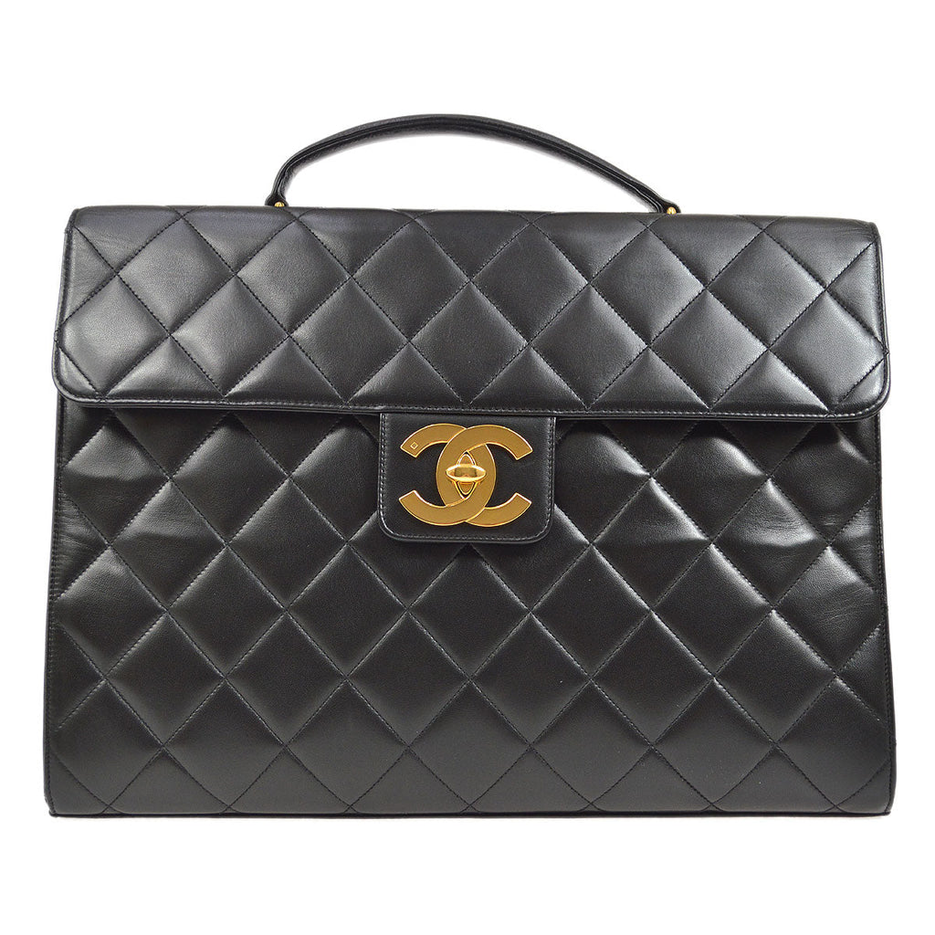 CHANEL 1996-1997 Black Lambskin Briefcase