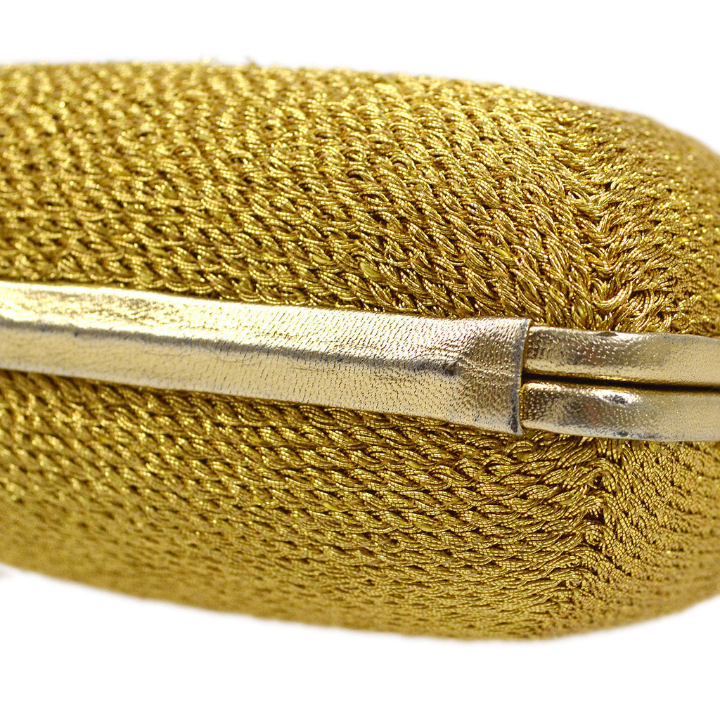 CHANEL 1998 Woven Evening Bag Gold