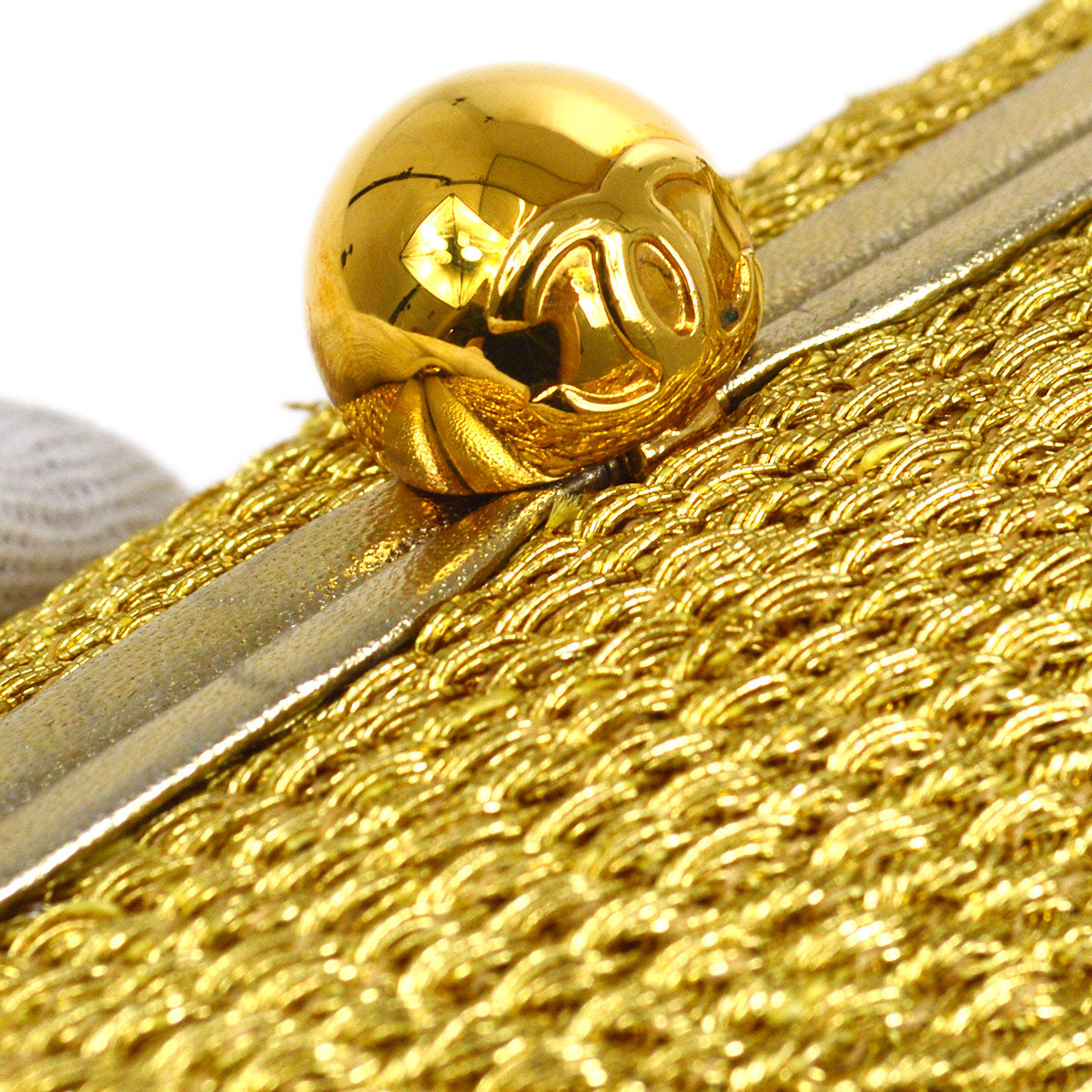 CHANEL 1998 Woven Evening Bag Gold