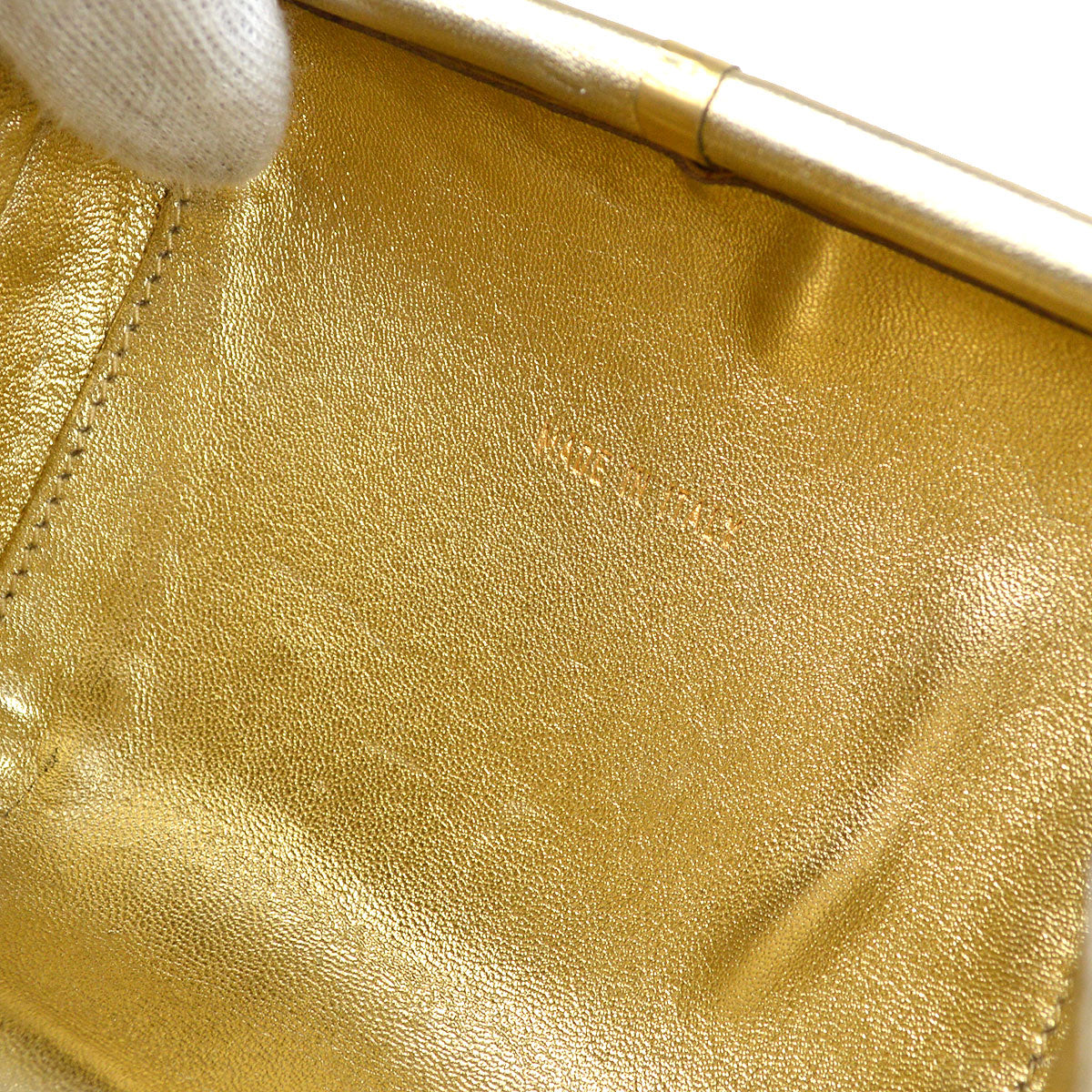 CHANEL 1998 Woven Evening Bag Gold