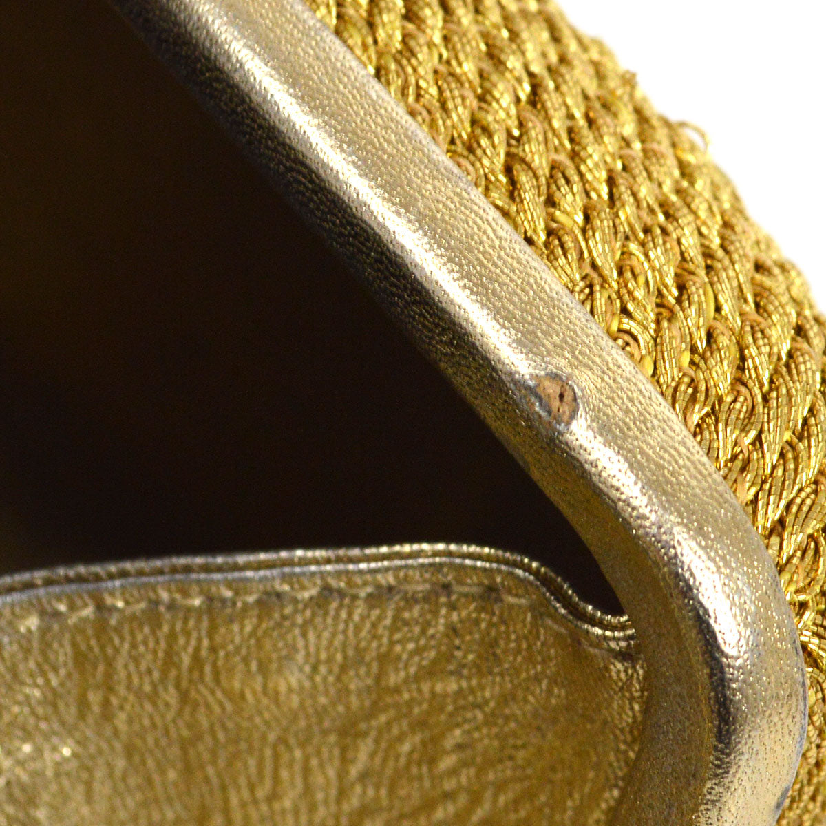 CHANEL 1998 Woven Evening Bag Gold