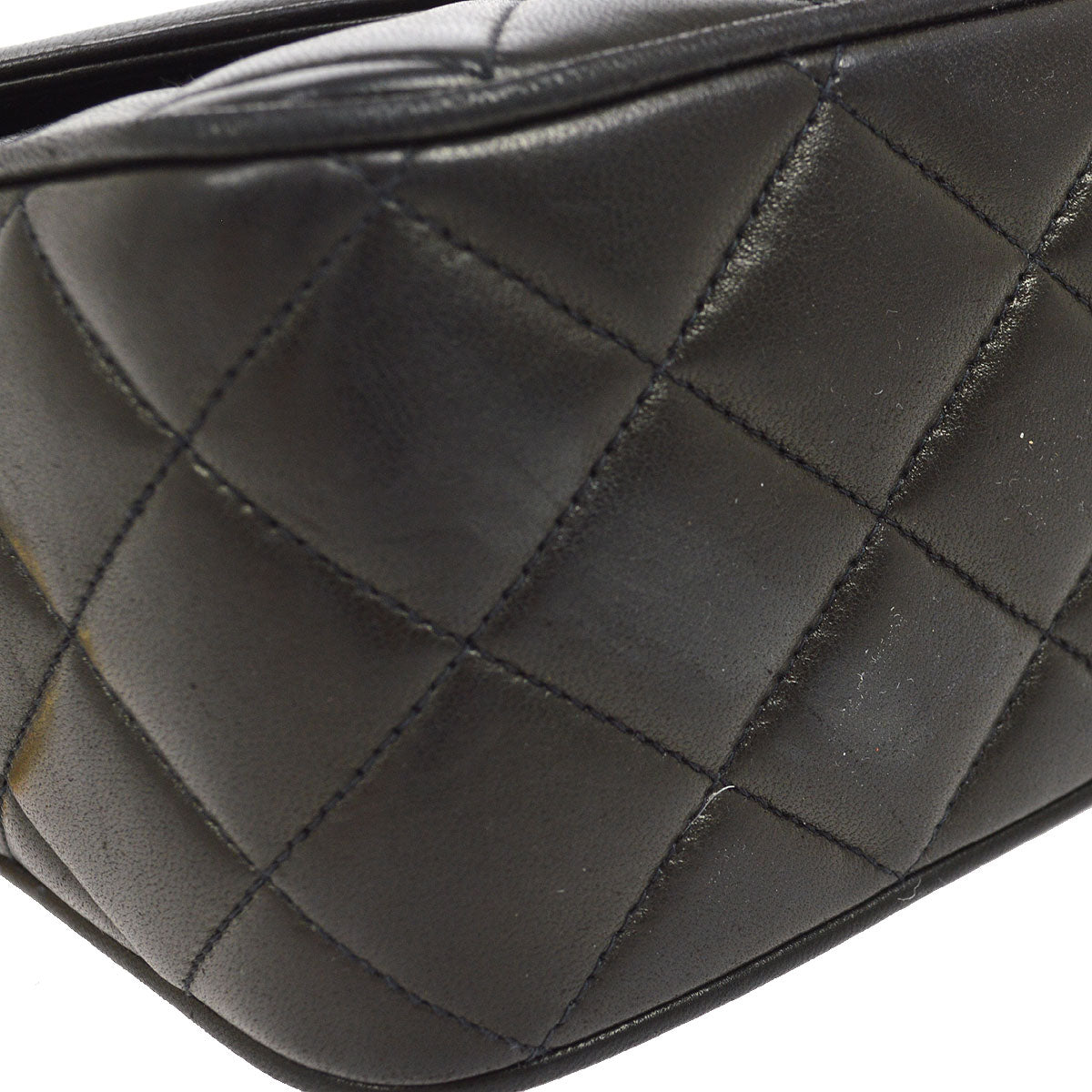 CHANEL 1991-1994 Pocket Camera Bag Mini Black Lambskin