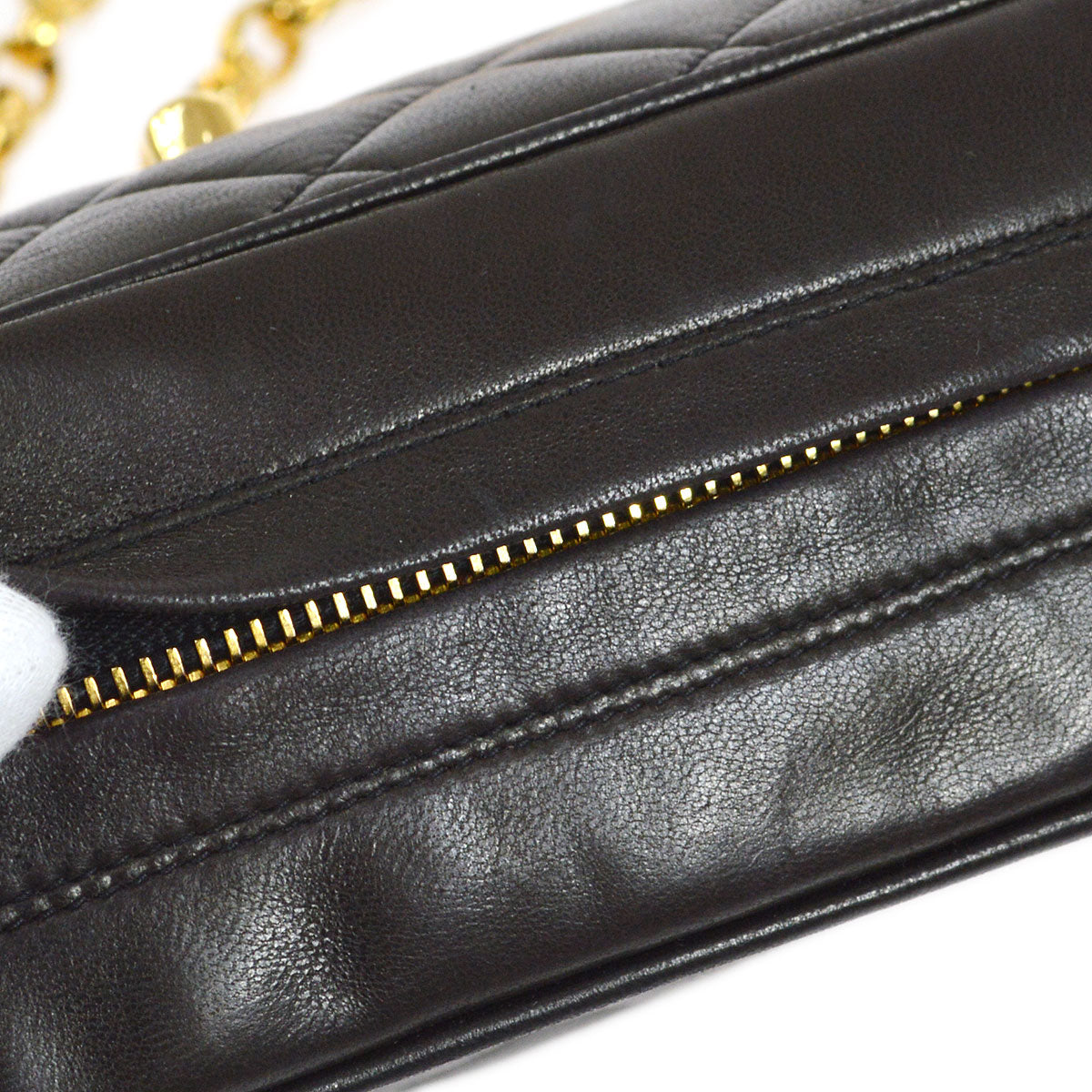 CHANEL 1991-1994 Pocket Camera Bag Mini Black Lambskin