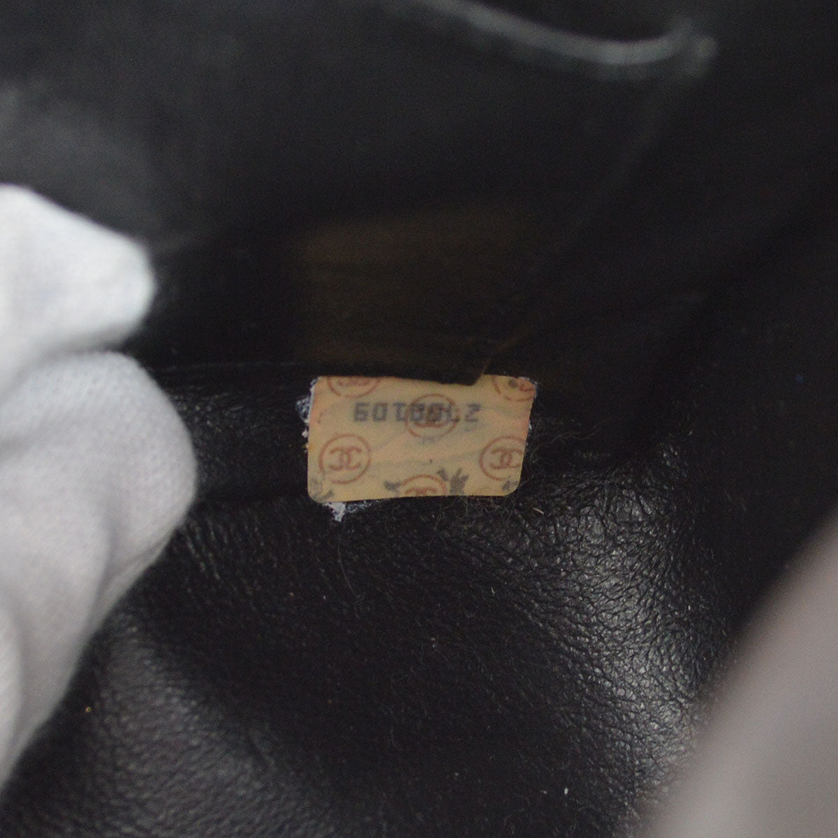 CHANEL 1991-1994 Pocket Camera Bag Mini Black Lambskin