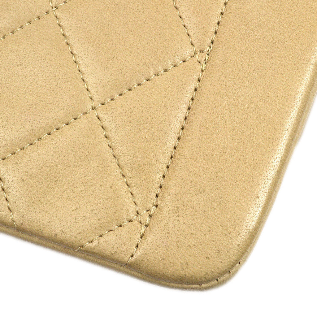 CHANEL 1991-1994 Beige Lambskin Border Flap Mini