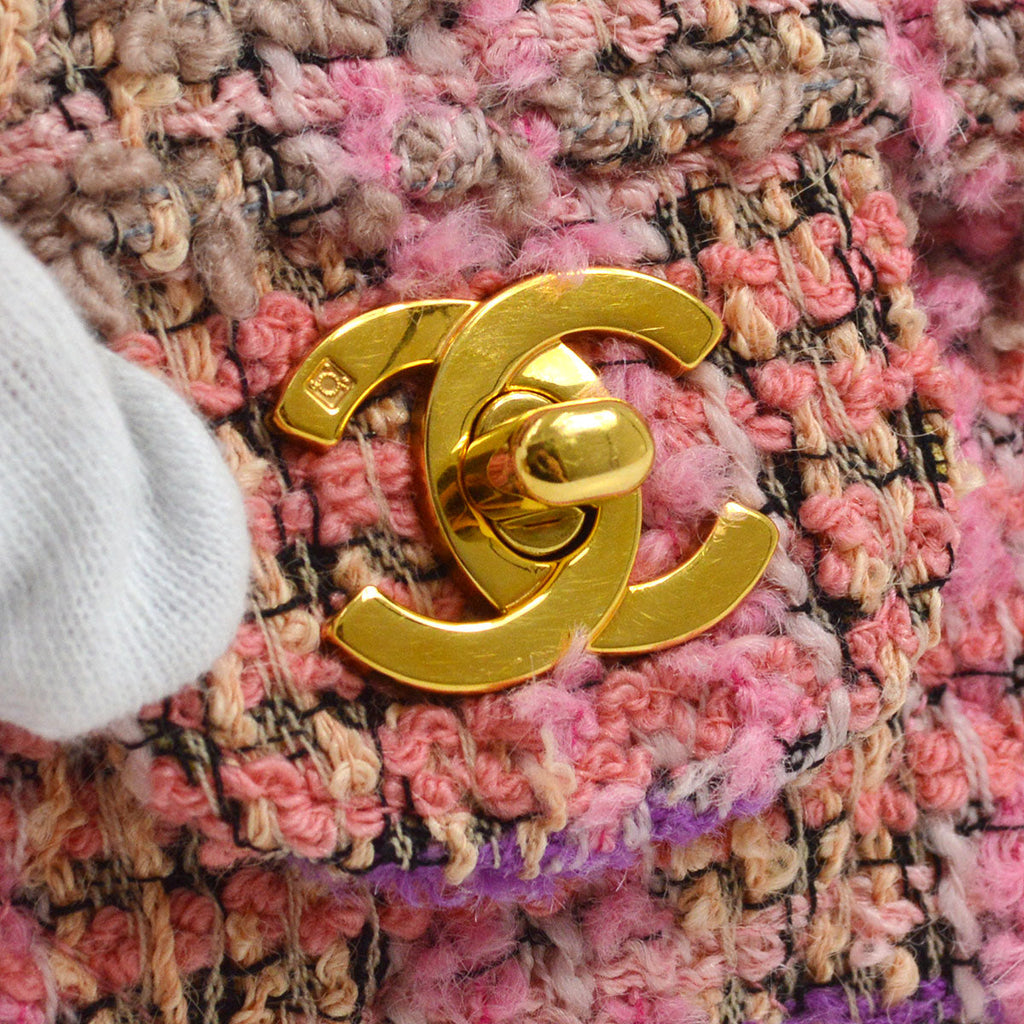 Chanel 1994 Tweed Classic Flap Handbag Medium