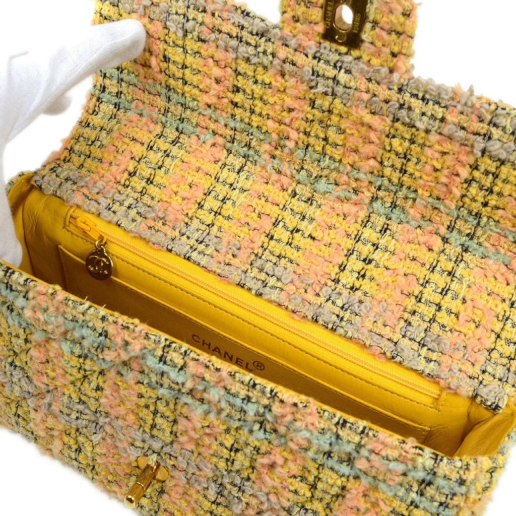 CHANEL 1994 Yellow Tweed Handbag Set