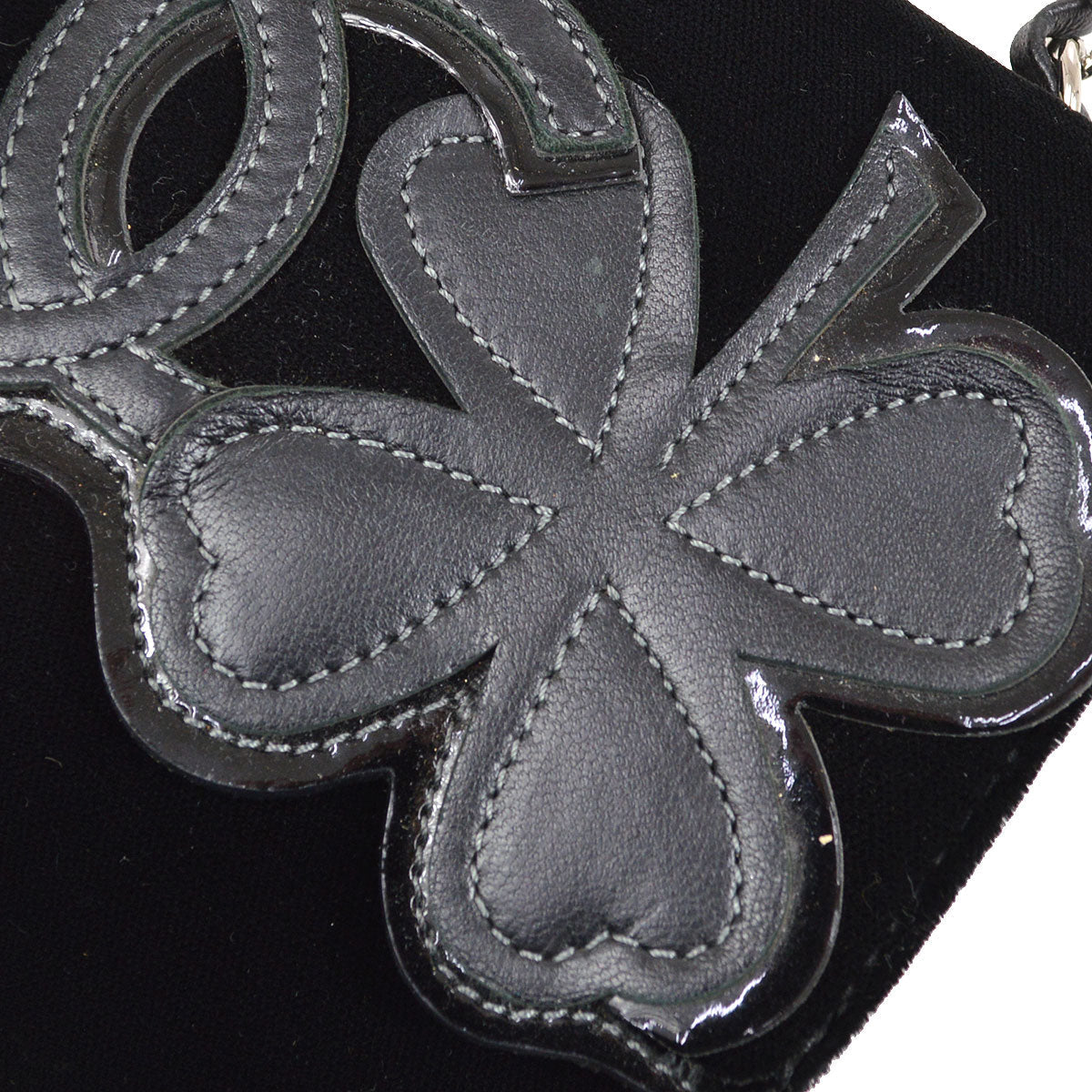 CHANEL 2005 Camelia Handbag Black Velvet