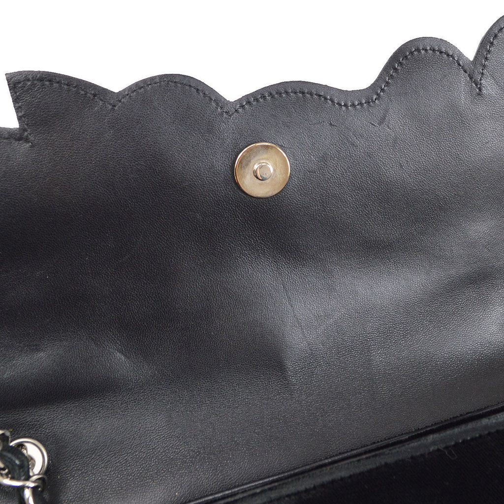 CHANEL 2005 Camelia Handbag Black Velvet
