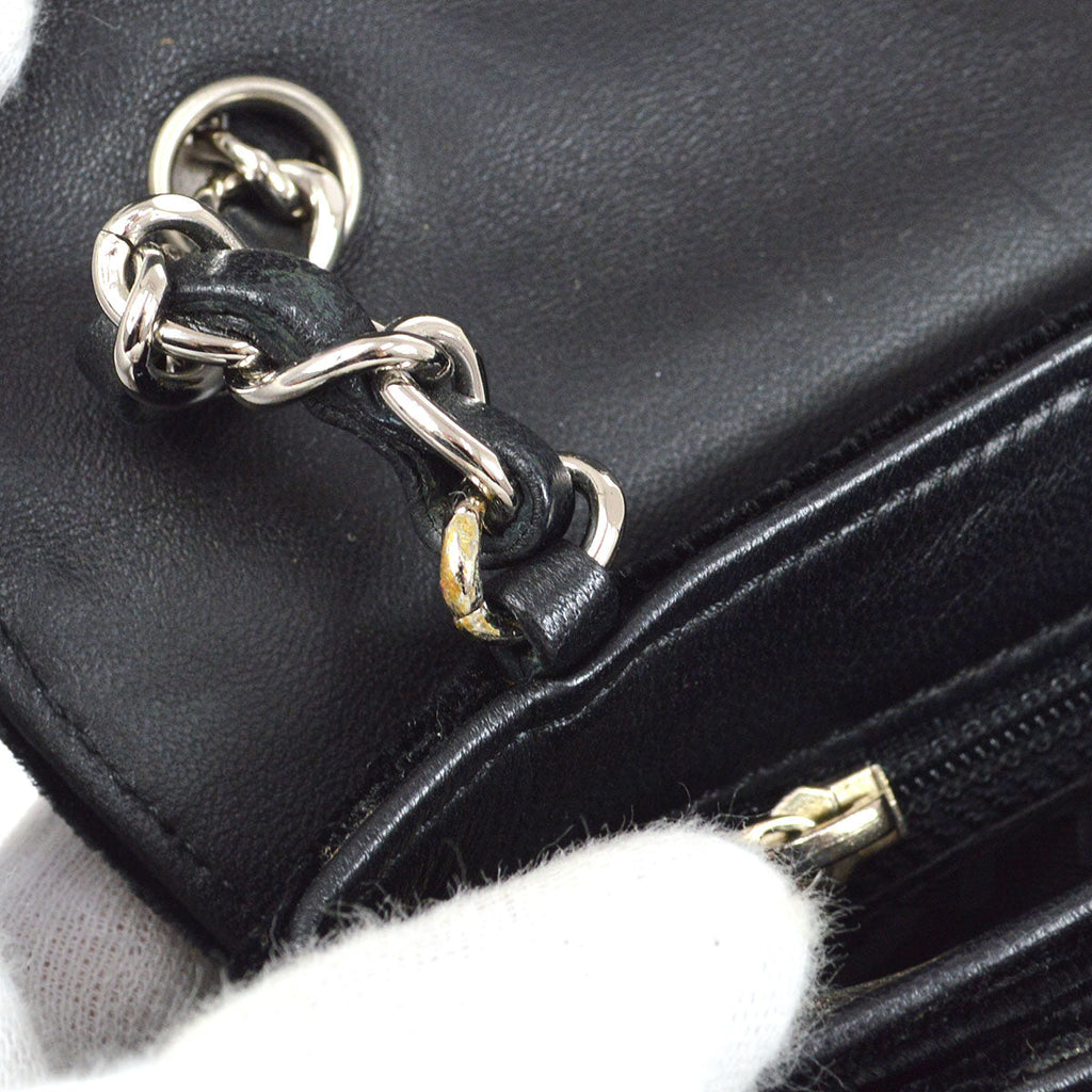 CHANEL 2005 Camelia Handbag Black Velvet