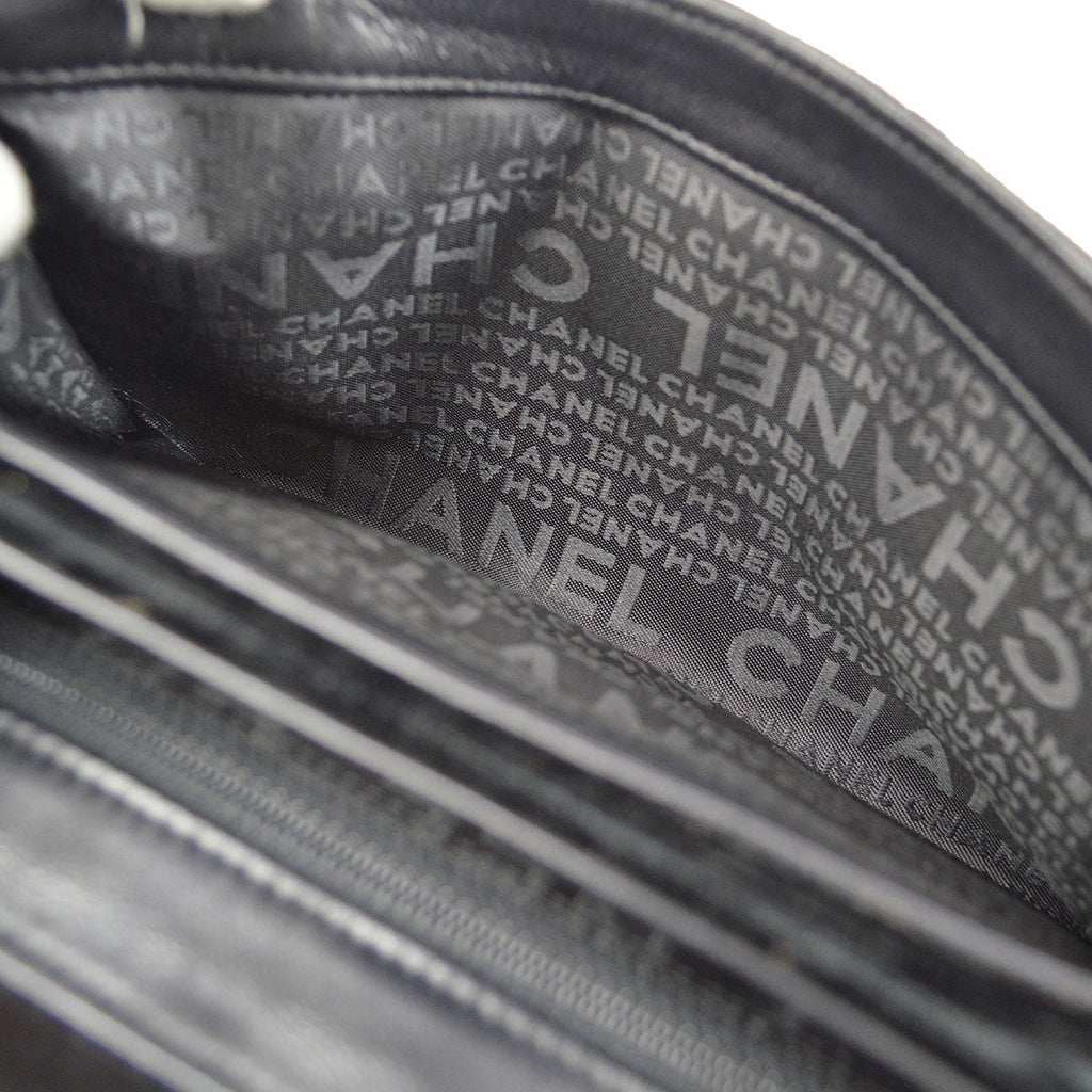 CHANEL 2005 Camelia Handbag Black Velvet