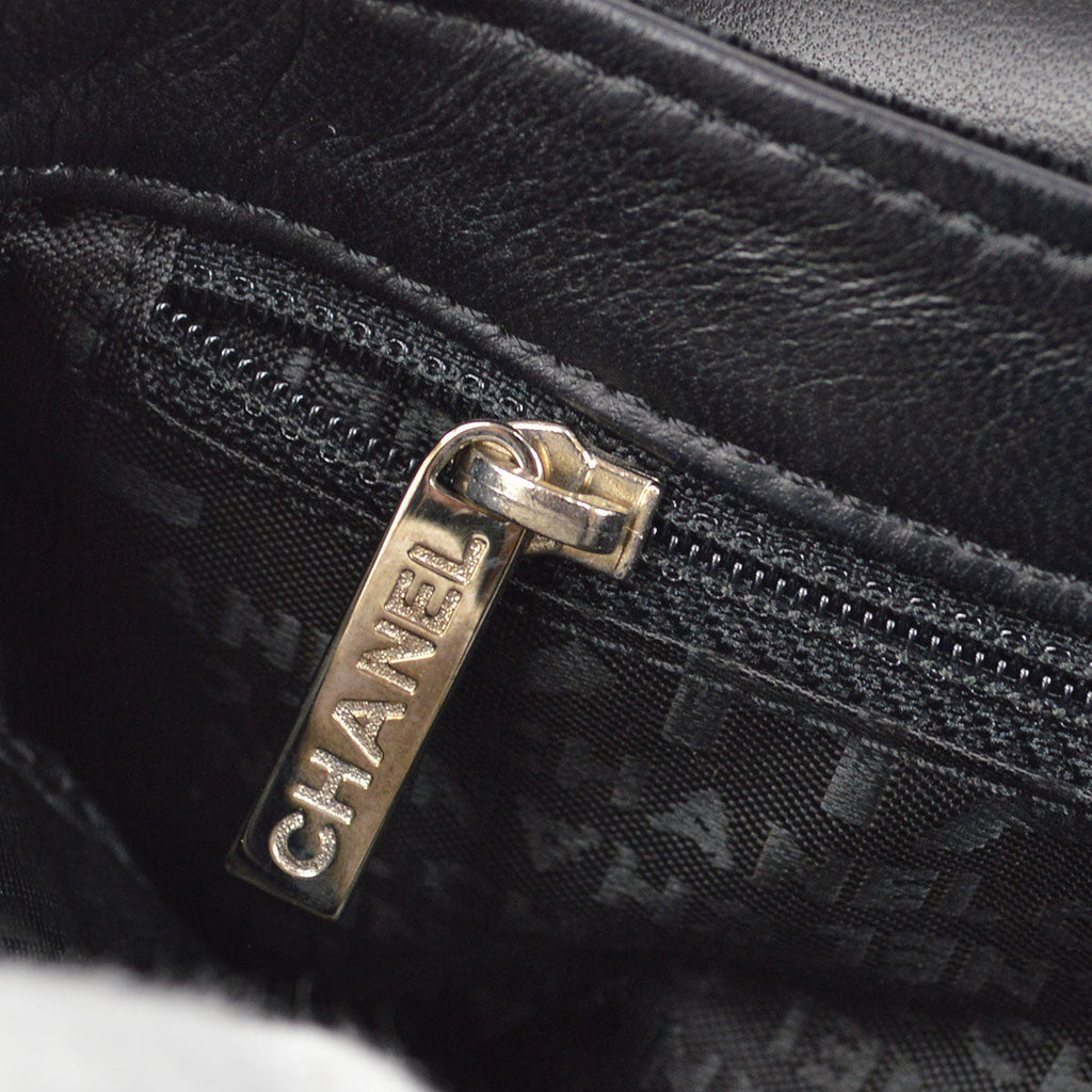 CHANEL 2005 Camelia Handbag Black Velvet