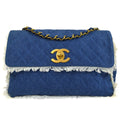 CHANEL * 1991-1994 Straight Flap Maxi Denim