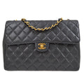 CHANEL 2000-2001 Classic Flap Jumbo Black Caviar