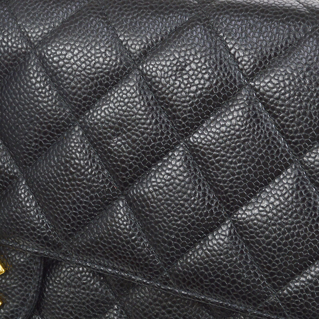 CHANEL 2000-2001 Classic Flap Jumbo Black Caviar