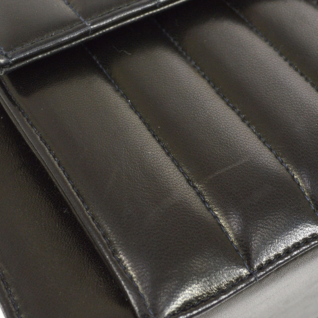 CHANEL 1991-1994 Black Lambskin Vertical Flap Bag Small