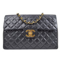 CHANEL 1995 Black Lambskin Classic Flap Maxi