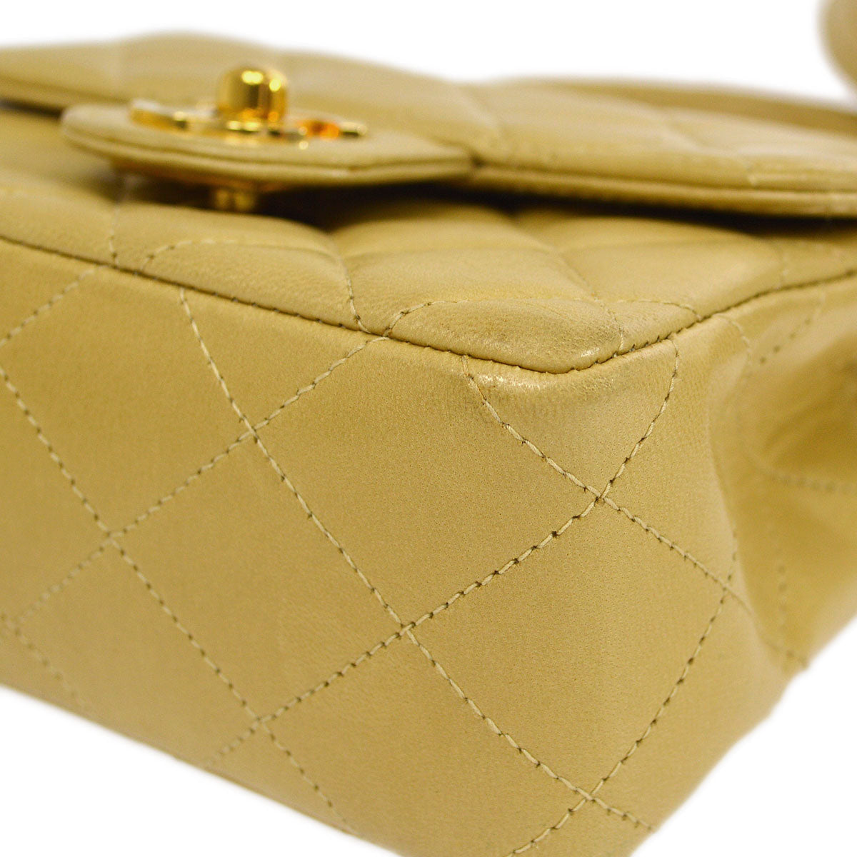 CHANEL 1994 Classic Flap Handbag Set Beige Lambskin