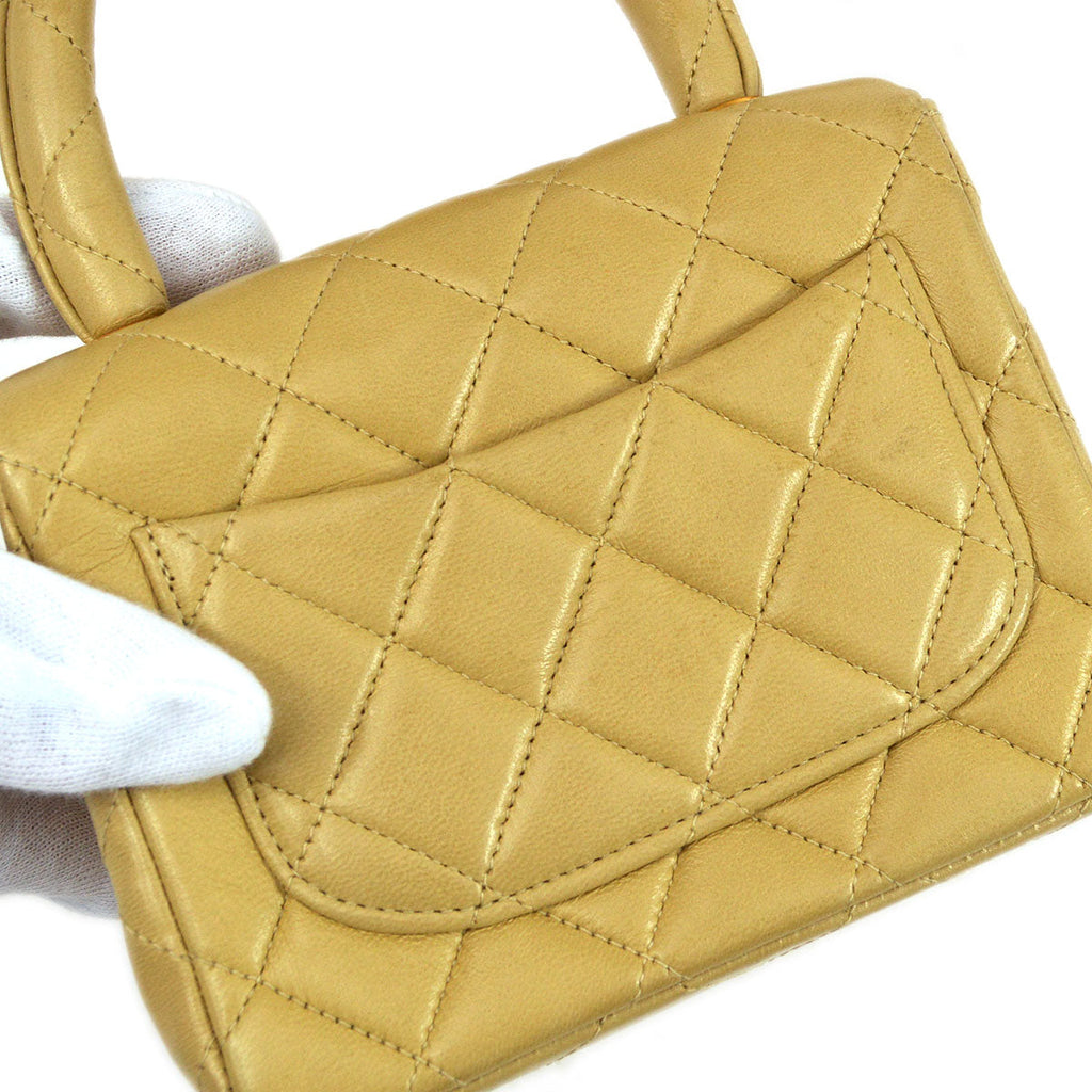 CHANEL 1994 Classic Flap Handbag Set Beige Lambskin