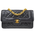 CHANEL 1991-1994 Border Flap Mini Black Lambskin