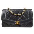 CHANEL 1991-1994 Black Lambskin Diana Flap Small