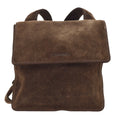 CHANEL 1997-1999 Brown Suede Logo Shoulder Bag