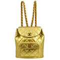 CHANEL 1991-1994 DUMA Backpack Medium Gold Lambskin