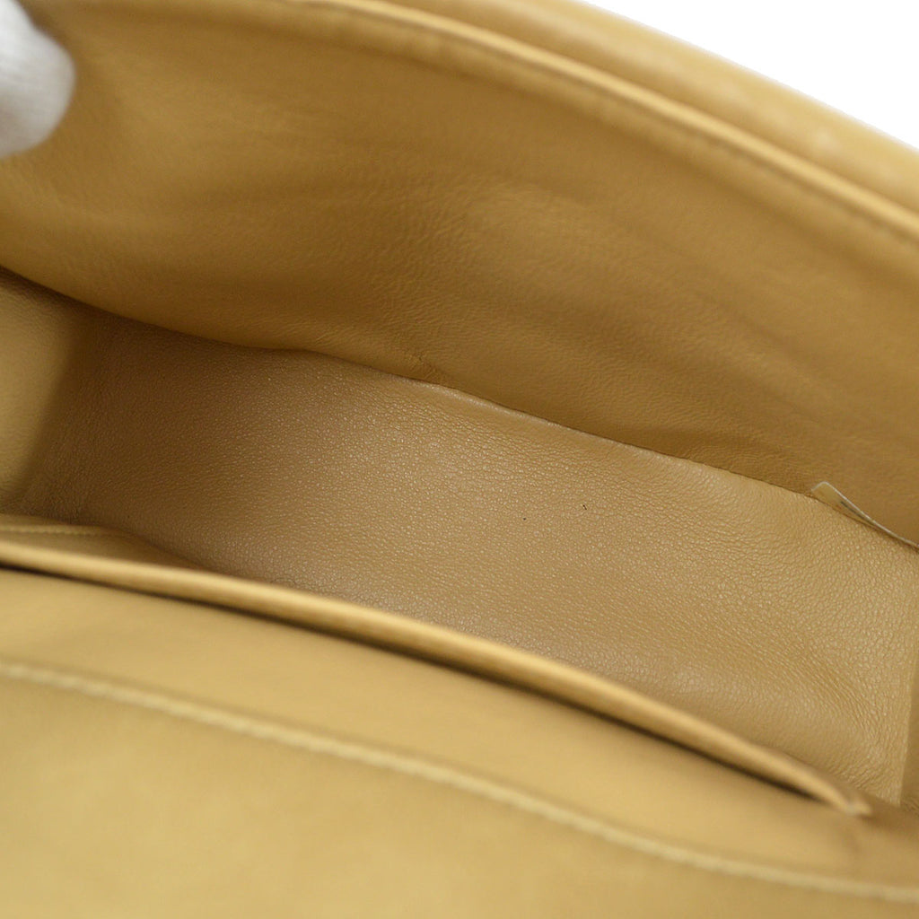 CHANEL 1991-1994 Beige Lambskin Horizontal Double Flap Mini