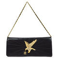 CHANEL 2001 Eagle Evening Bag Black Lambskin