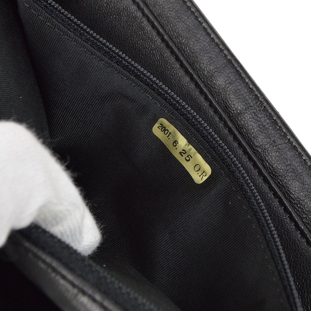 CHANEL 2001 Eagle Evening Bag Black Lambskin