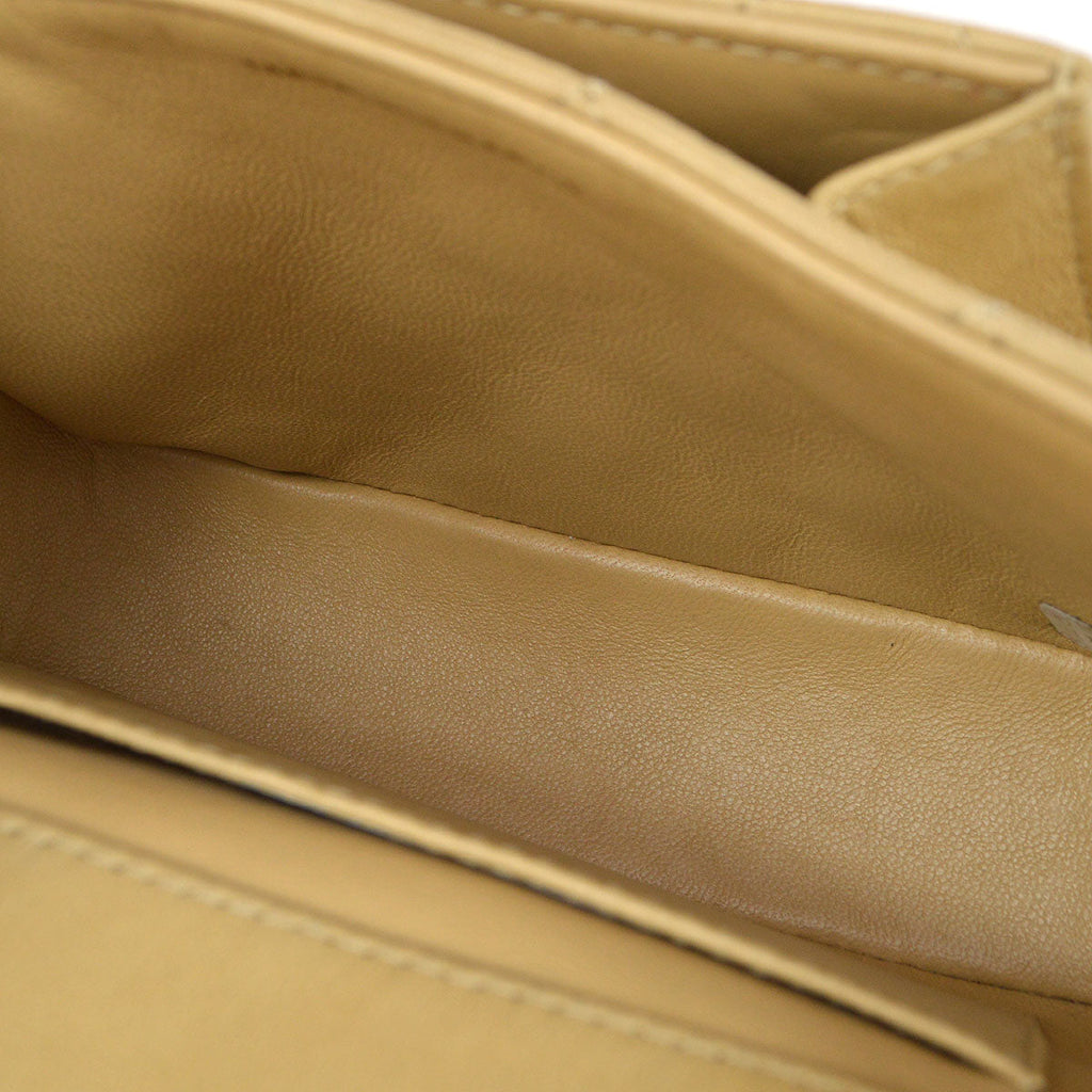 CHANEL 1997-1999 Round Flap Mini Beige Lambskin