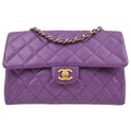 CHANEL * 2000-2001 Classic Single Flap Medium Purple Caviar