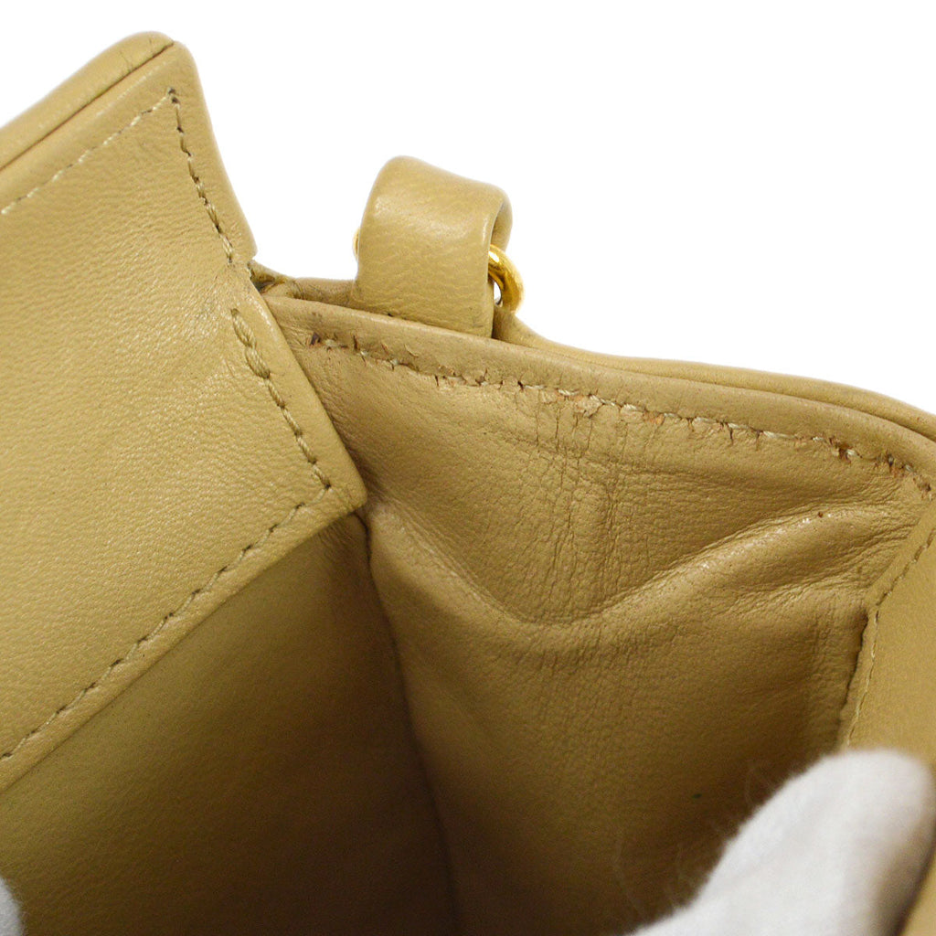 CHANEL 1989-1991 Beige Lambskin handbag mini