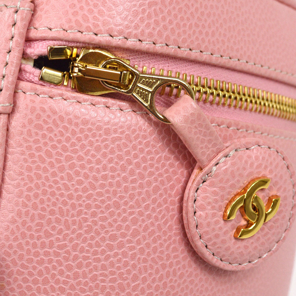 CHANEL 2003-2004 Pink Caviar Timeless Vanity Handbag