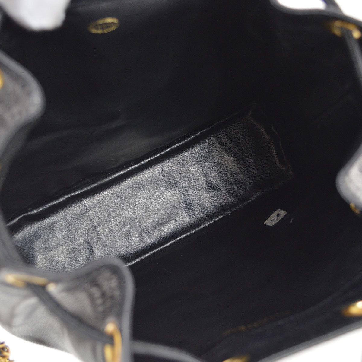 CHANEL 1990s Triple CC Drawstring Bag Black Caviar