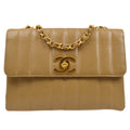 CHANEL * 1994-1996 Straight Flap Jumbo Vertical Brown Caviar