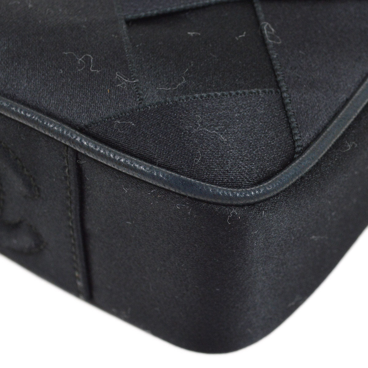CHANEL 1991-1994 Camera Bag Mini Black satin