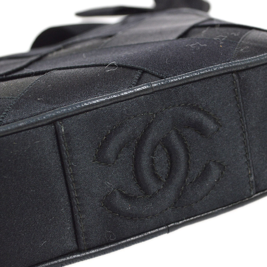 CHANEL 1991-1994 Camera Bag Mini Black satin