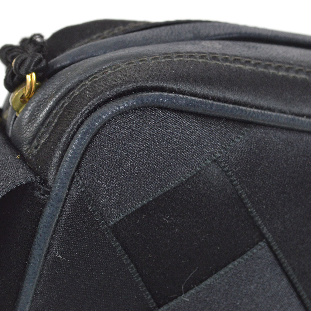 CHANEL 1991-1994 Camera Bag Mini Black satin