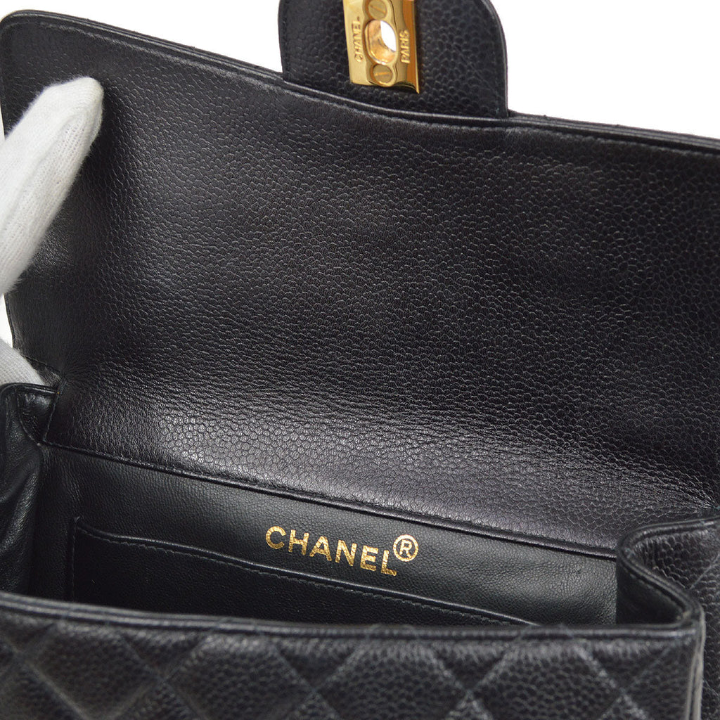 CHANEL 1996-1997 Both Side Classic Flap Small Black Caviar