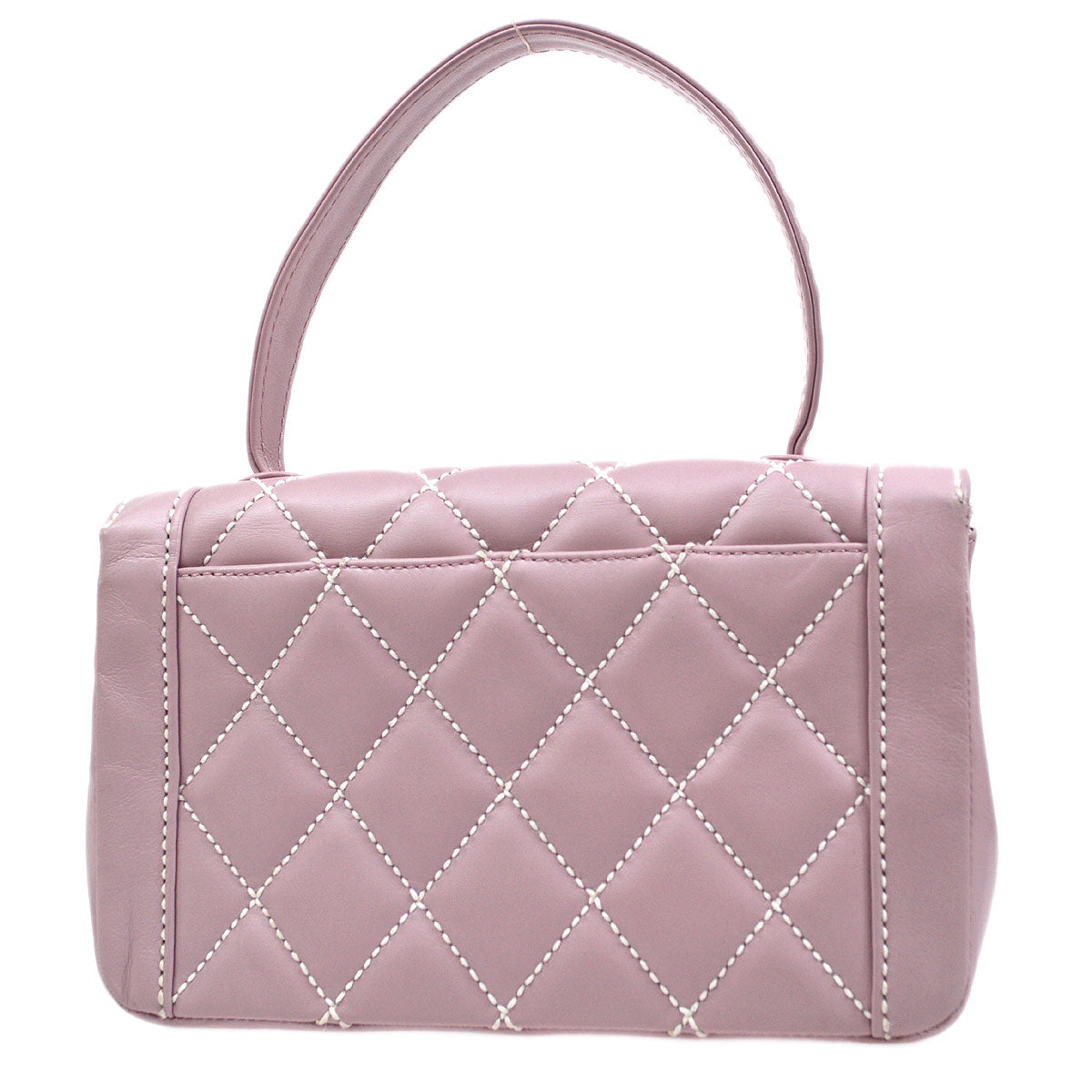CHANEL 2004-2005 Wild Stitch Handbag Lilac Calfskin