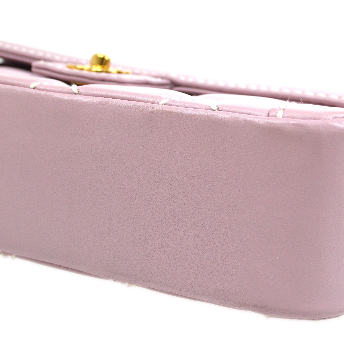 CHANEL 2004-2005 Wild Stitch Handbag Lilac Calfskin
