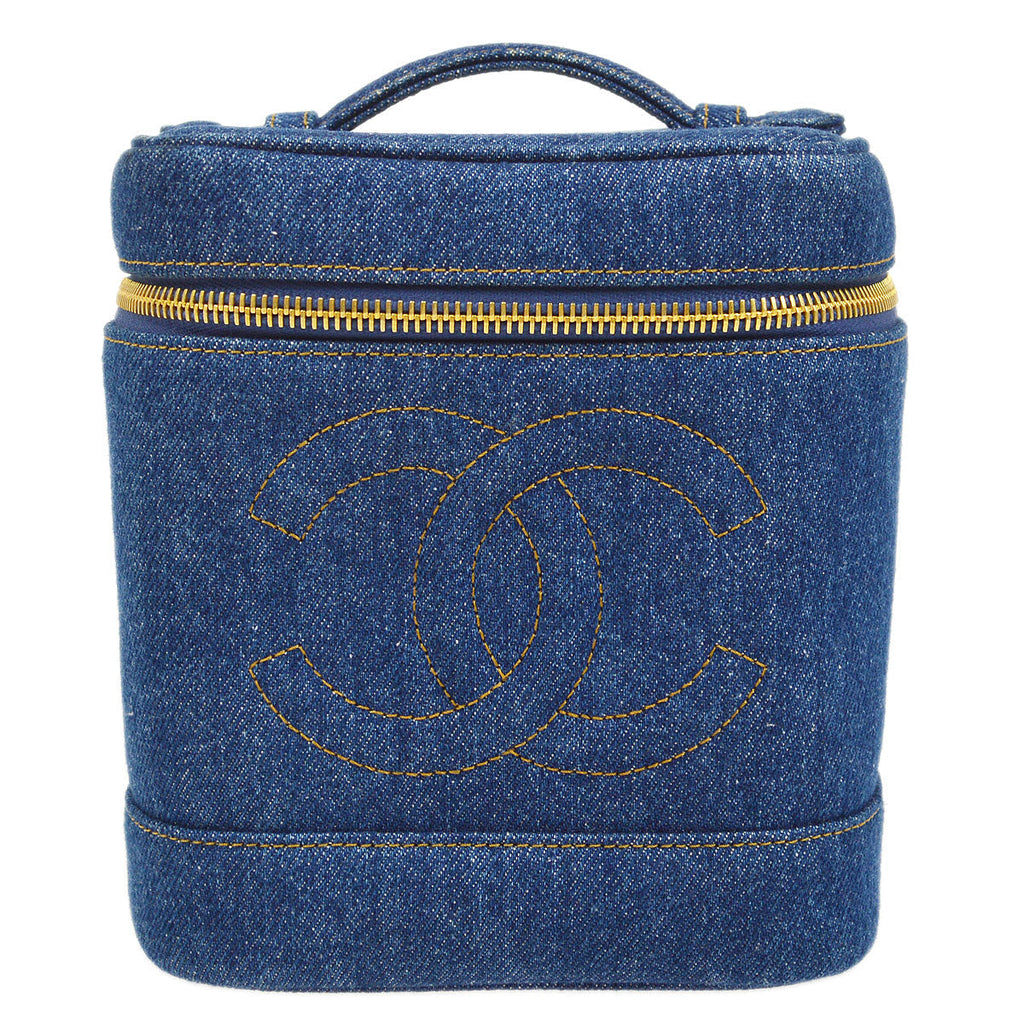 CHANEL 1996-1997 Timeless Vanity Handbag Denim