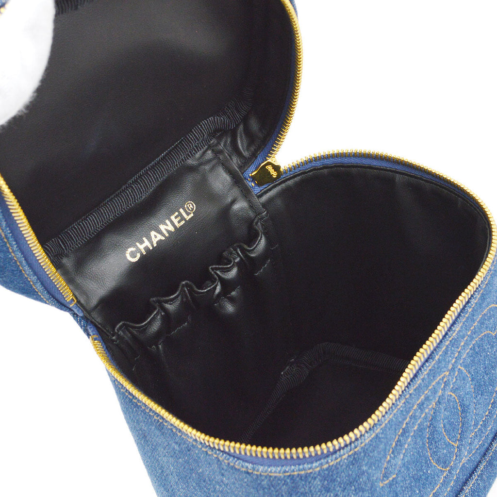CHANEL 1996-1997 Timeless Vanity Handbag Denim