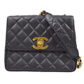 CHANEL 1994-1996 Big CC Straight Flap medium Black Caviar