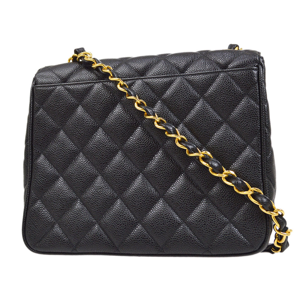CHANEL 1994-1996 Big CC Straight Flap medium Black Caviar